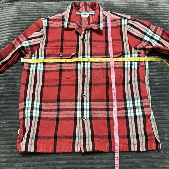 Obey Plaid Thick Flannel Stephan Shirt Jacket Long Sleeve Button Down Medium - Picture 3 of 9